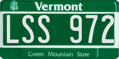VT license plate LSS972
