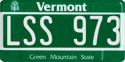 VT license plate LSS973