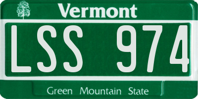 VT license plate LSS974