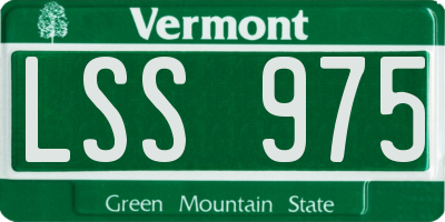 VT license plate LSS975