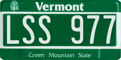 VT license plate LSS977