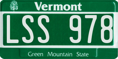 VT license plate LSS978