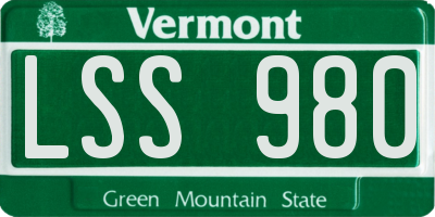 VT license plate LSS980