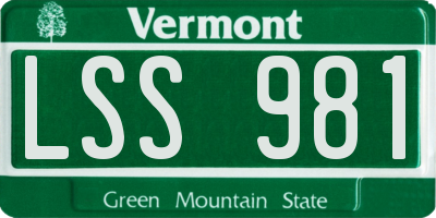 VT license plate LSS981