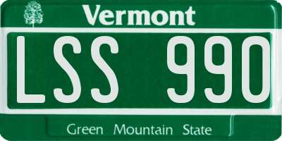 VT license plate LSS990