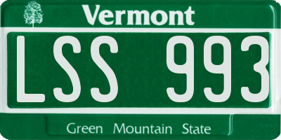 VT license plate LSS993