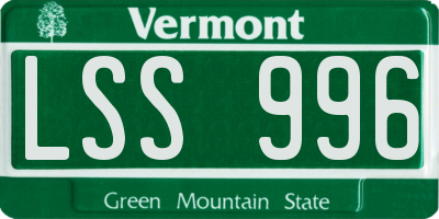 VT license plate LSS996