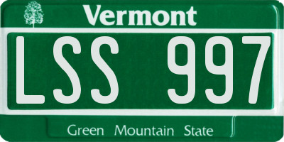 VT license plate LSS997