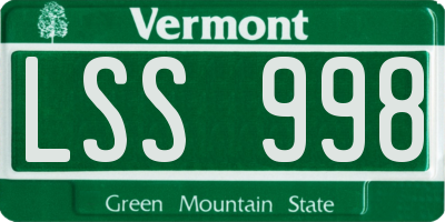 VT license plate LSS998