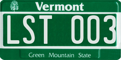 VT license plate LST003