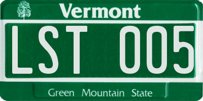 VT license plate LST005