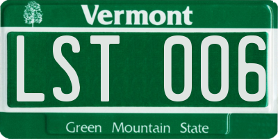 VT license plate LST006