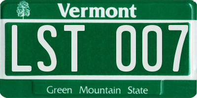 VT license plate LST007