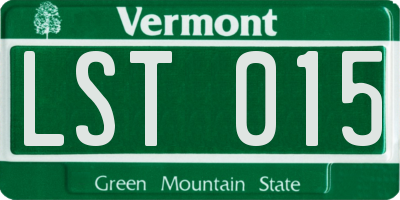 VT license plate LST015
