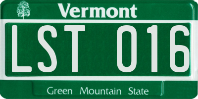 VT license plate LST016