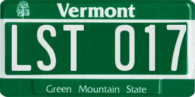 VT license plate LST017