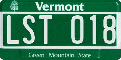 VT license plate LST018