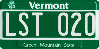 VT license plate LST020