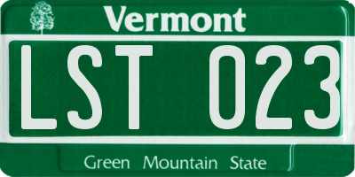 VT license plate LST023