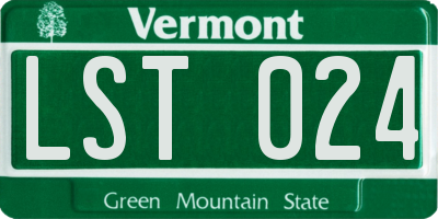 VT license plate LST024
