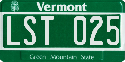 VT license plate LST025