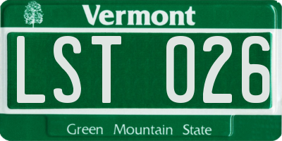 VT license plate LST026