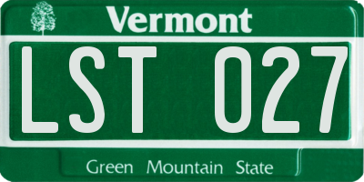 VT license plate LST027