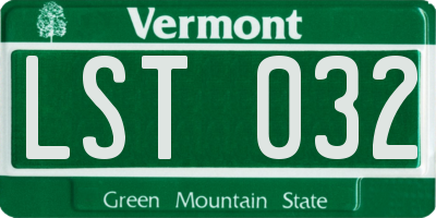 VT license plate LST032