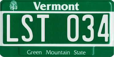 VT license plate LST034