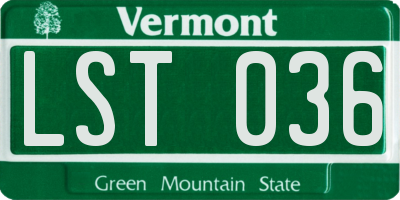 VT license plate LST036