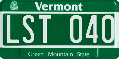 VT license plate LST040