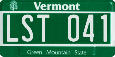 VT license plate LST041