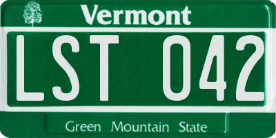 VT license plate LST042