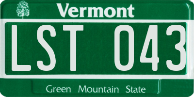 VT license plate LST043