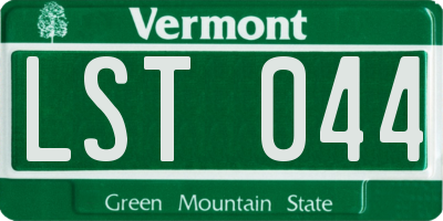 VT license plate LST044