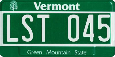 VT license plate LST045