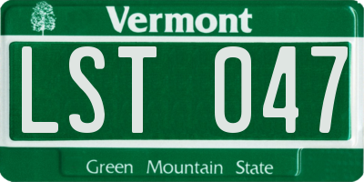 VT license plate LST047