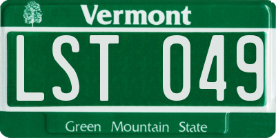 VT license plate LST049