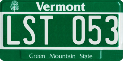 VT license plate LST053