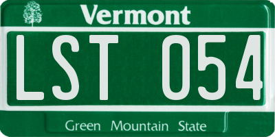 VT license plate LST054