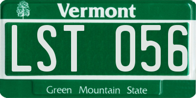 VT license plate LST056