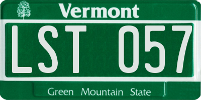 VT license plate LST057