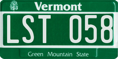VT license plate LST058