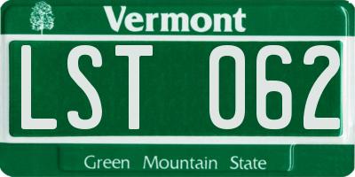 VT license plate LST062