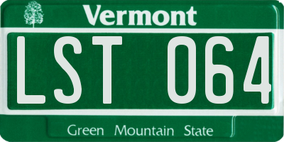 VT license plate LST064