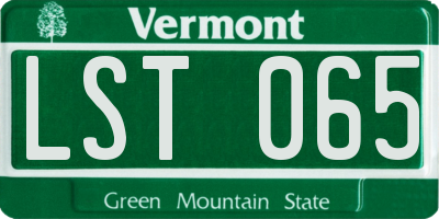 VT license plate LST065