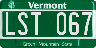 VT license plate LST067