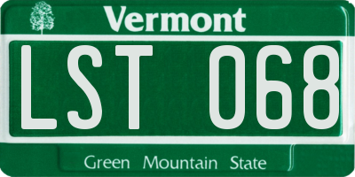 VT license plate LST068