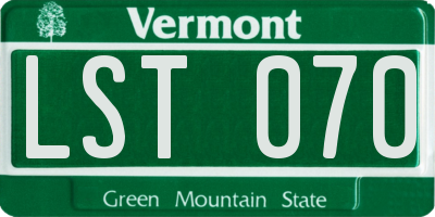 VT license plate LST070