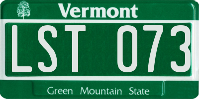 VT license plate LST073